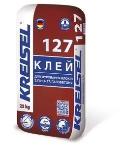 Kreisel 127 Клейова суміш для мурування блоків із піно та газобетону 25кг (54) 000007088 фото