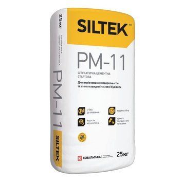 Сілтек PM11. Штукатурка цементна-стартова ручного і машинного нанесення 25кг 1/54 000000386 фото