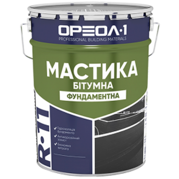 Мастіка ТМ Ореол-1 R-11 бітумно-фундаментна, 25кг 000007289 фото
