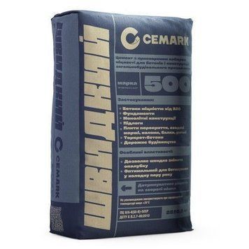 Цемент М-500 ТМ CEMARK ( CHR ) ПЦ II A-К-500 25кг 1/64, шт 000000859 фото